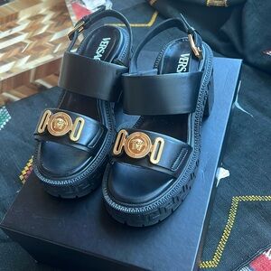 Versace Sport Leather Sandals Size 6.5